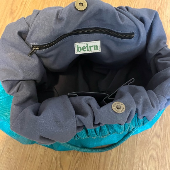 Beirn Teal Women's Snakeskin Hobo Bag - Picture 4 of 9